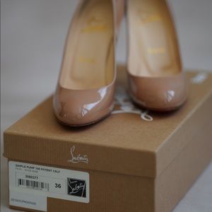 Christian Louboutin Simple Pump 100 Patent Calf Size:36 Nude.